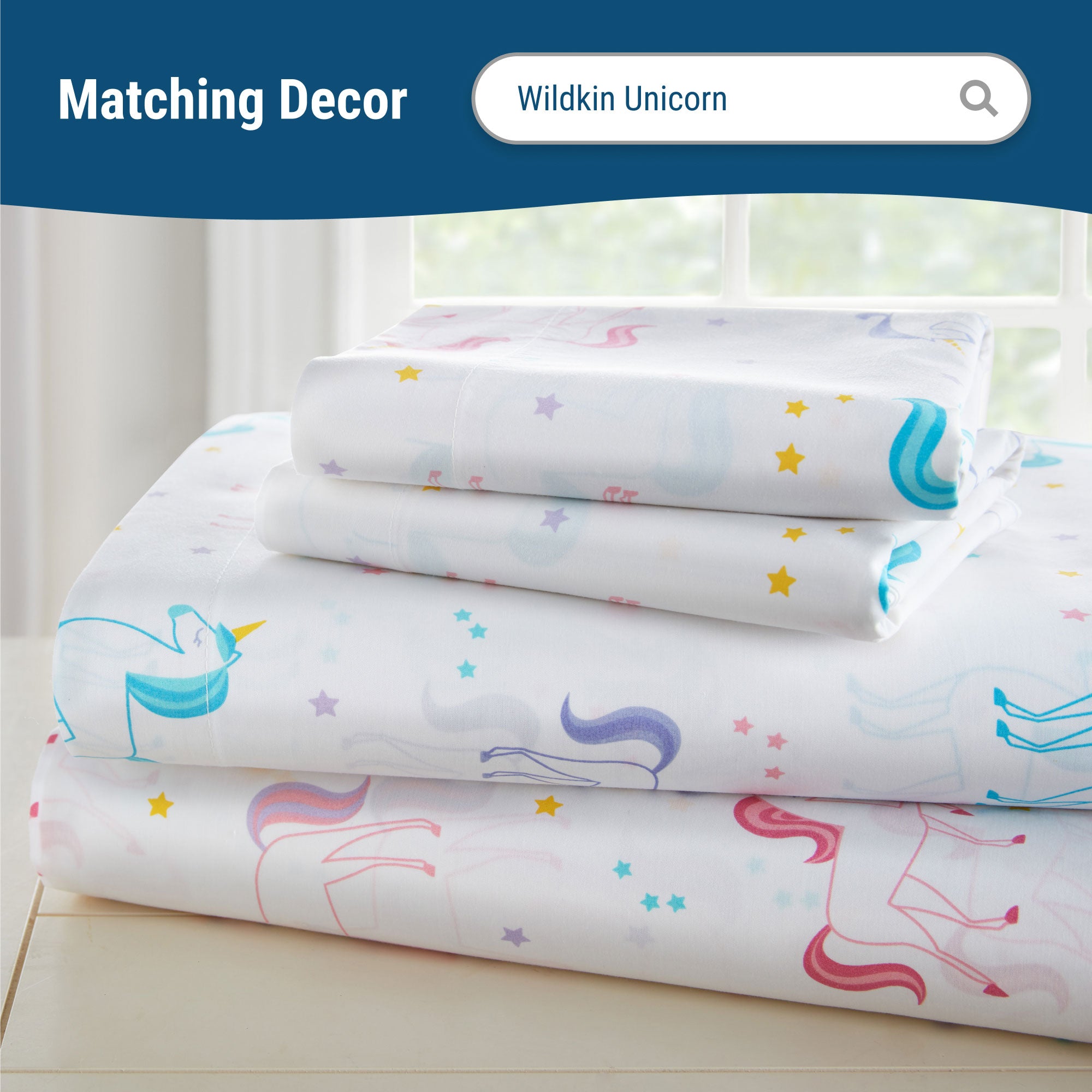 Unicorn 100% Cotton Percale Pillowcase