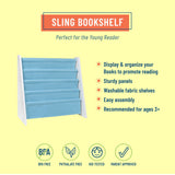 Sling Book Shelf - White w/ Aqua