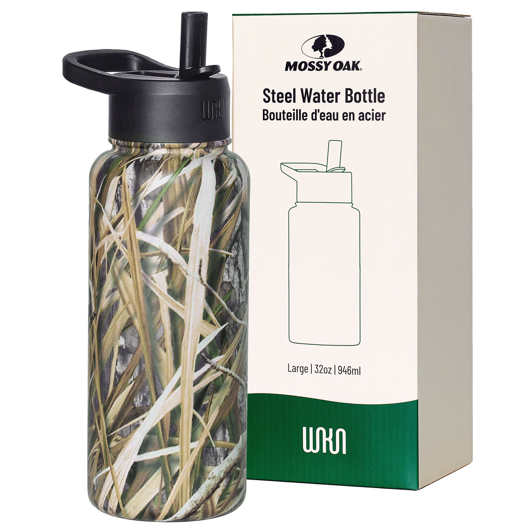 Mossy Oak Shadow Grass Habitat 32 oz Stainless Steel Water Bottle