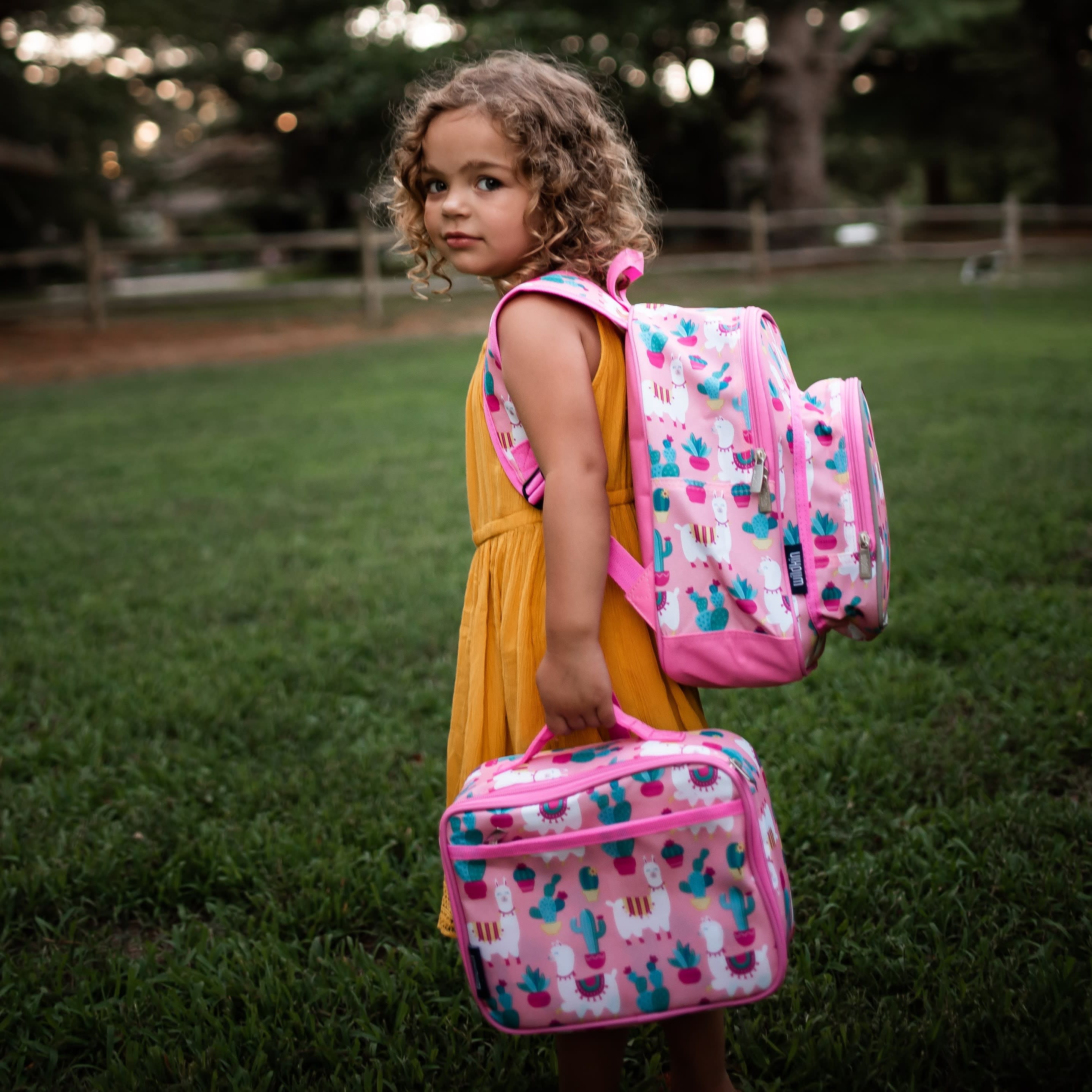 Llamas and Cactus Pink 12 Inch Backpack