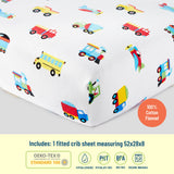 Trains, Planes & Trucks 100% Cotton Flannel Fitted Crib Sheet