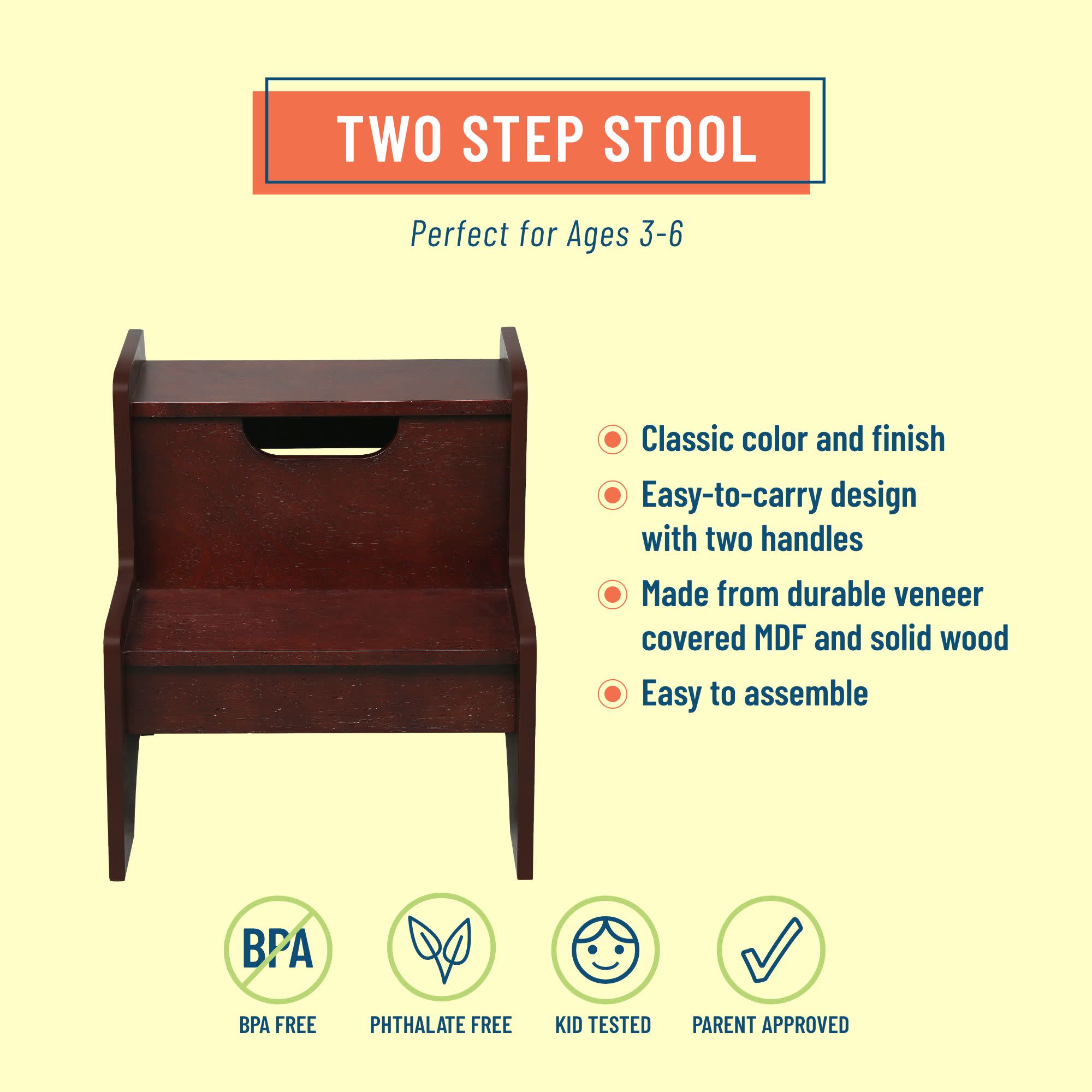 Two Step Stool - Espresso