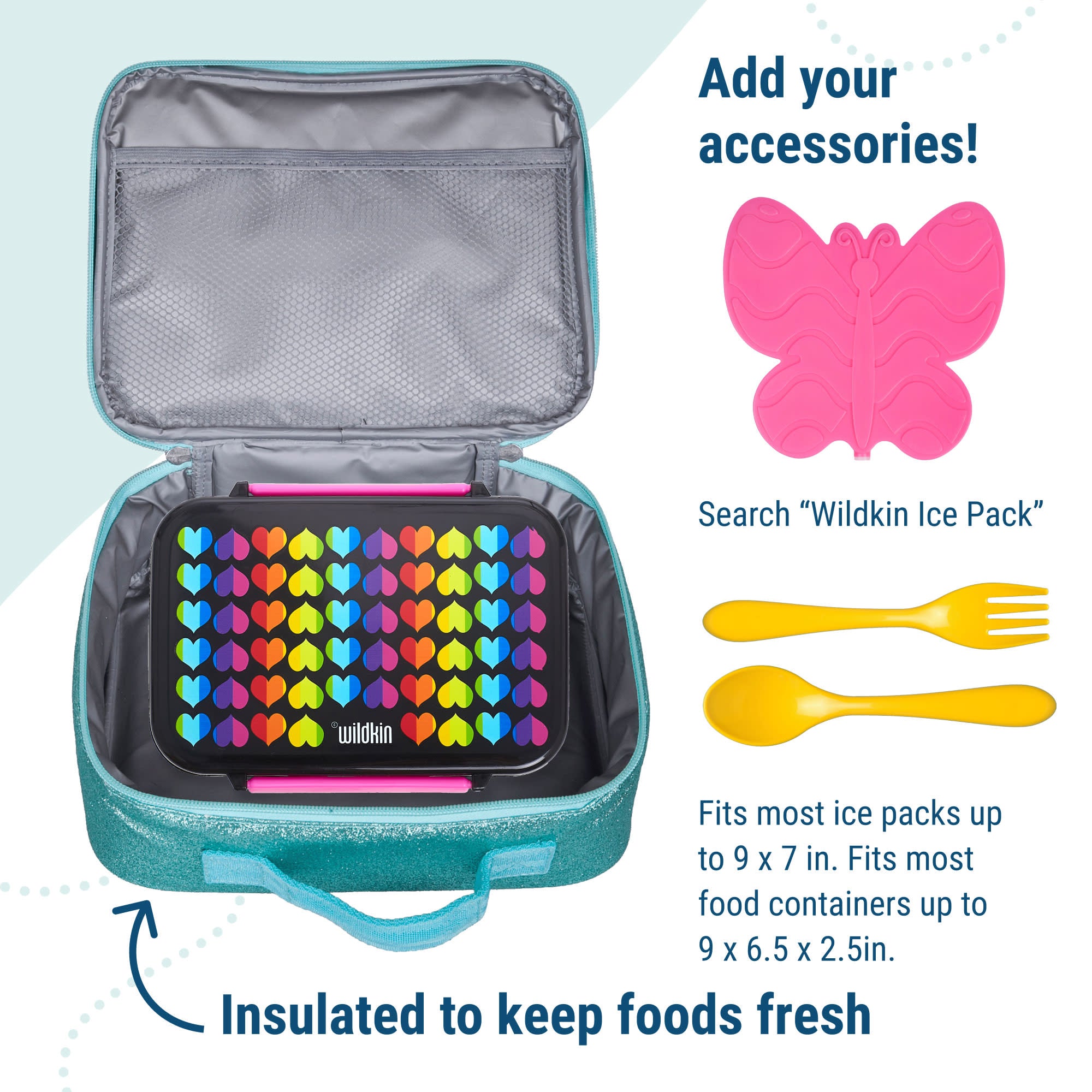 Blue Glitter Lunch Box