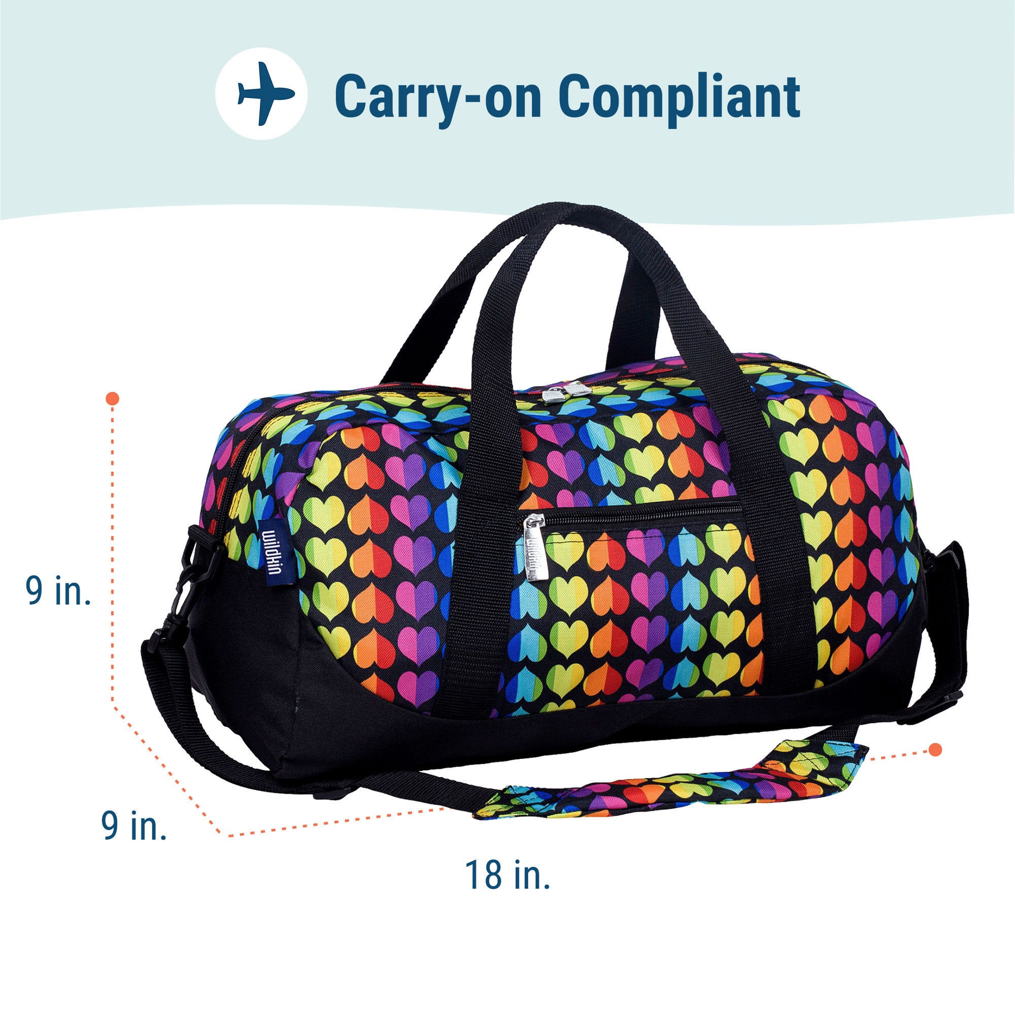 Rainbow Hearts Overnighter Duffel Bag