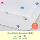 Butterfly Garden Blue Microfiber Fitted Crib Sheet