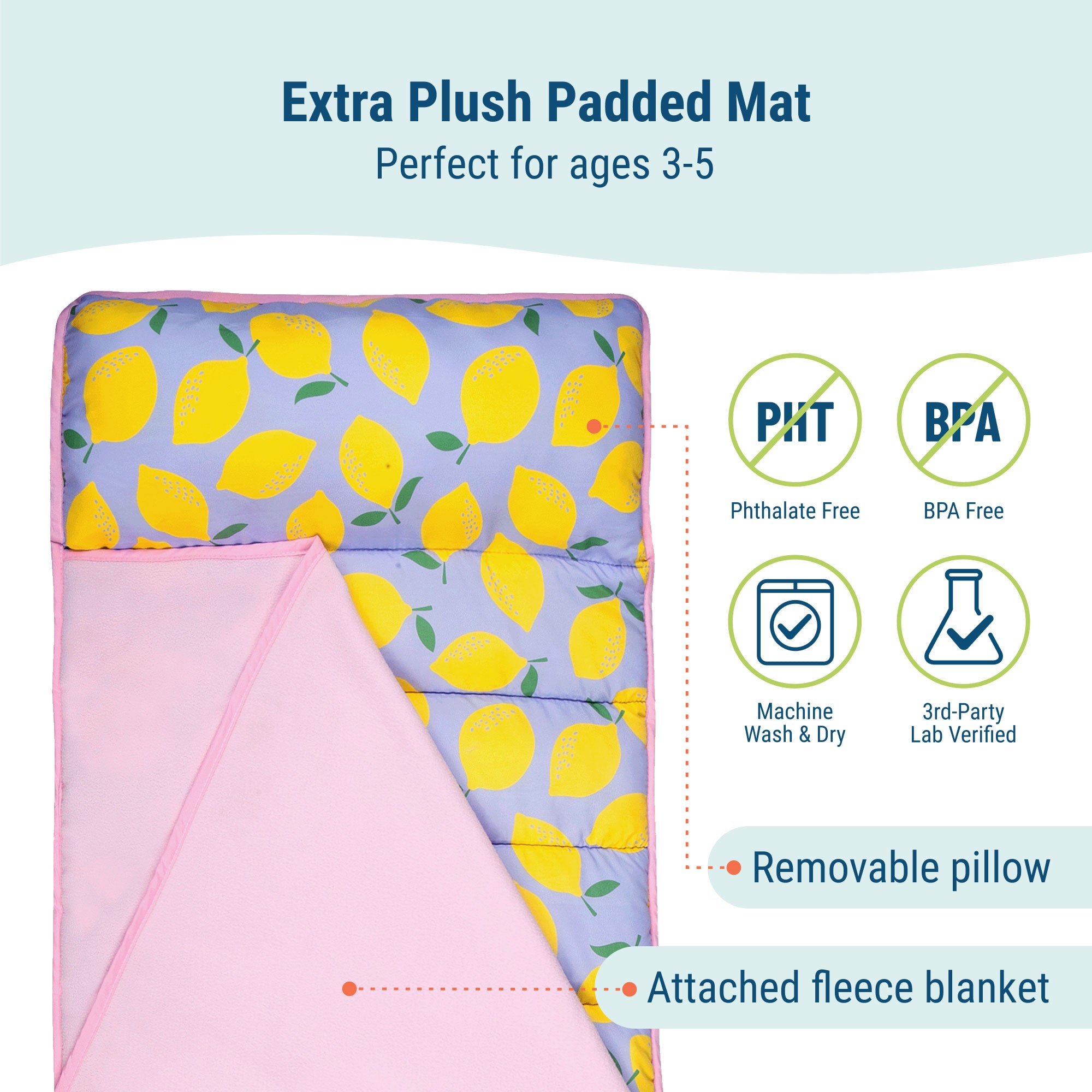 Lilac Lemonade Microfiber Toddler Nap Mat