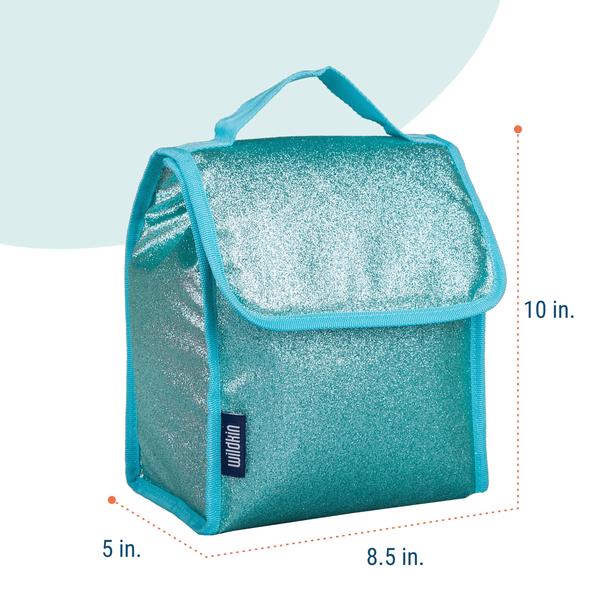 Blue Glitter Lunch Bag