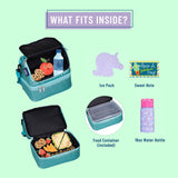 Blue Glitter Two Compartment Lunch Bag