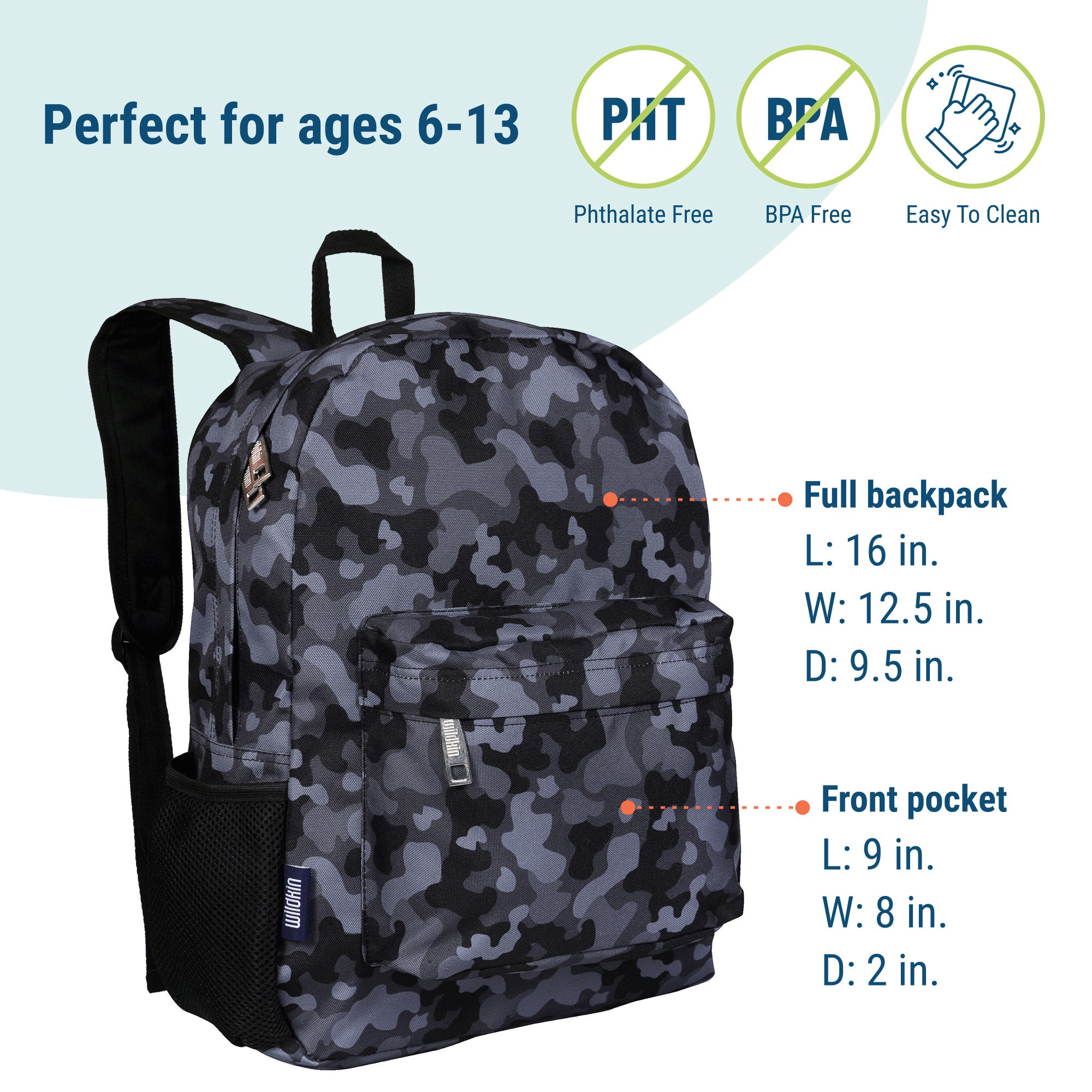 Black Camo 16 Inch Backpack