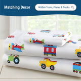 Trains, Planes & Trucks Microfiber Fitted Crib Sheet