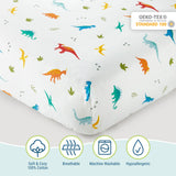 Jurassic Dinosaurs 100% Cotton Fitted Crib Sheet