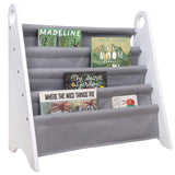 Modern Sling Bookshelf - White w/ Gray