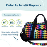 Rainbow Hearts Overnighter Duffel Bag