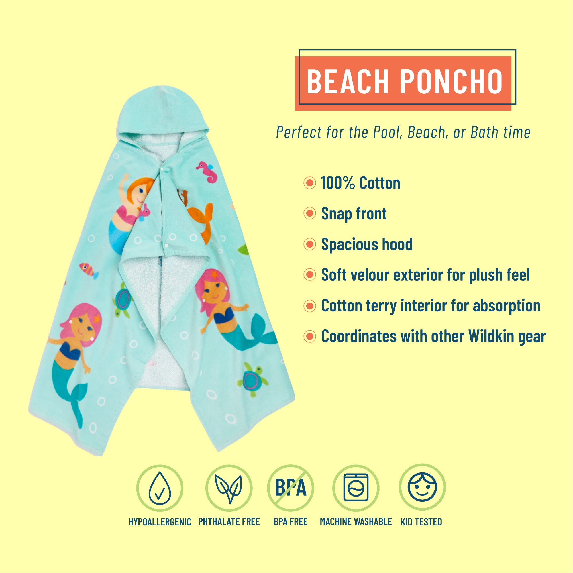 Mermaids Hooded Beach Towel