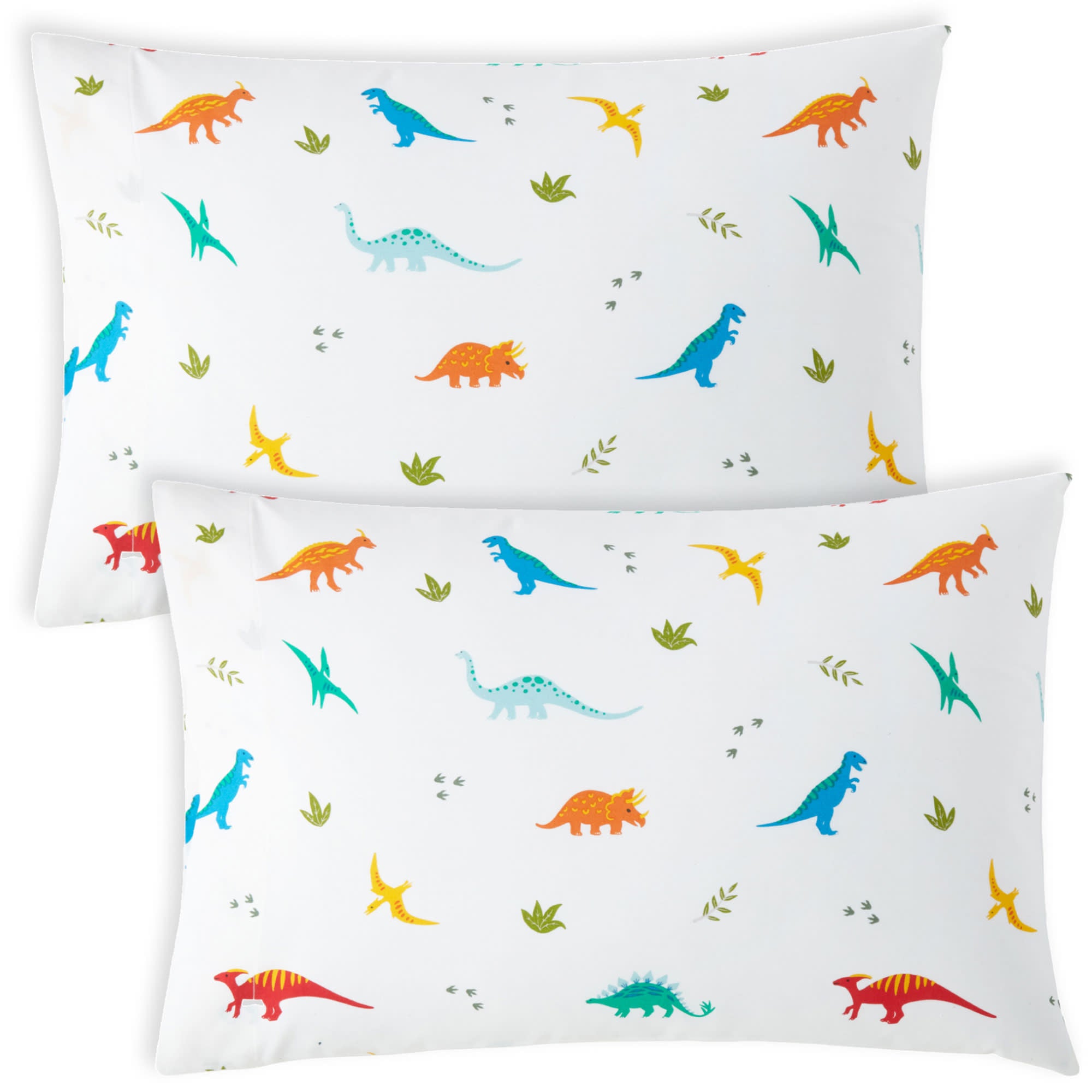 Jurassic Dinosaurs 100% Cotton Percale Pillow Cases - 2 pack