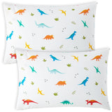 Jurassic Dinosaurs 100% Cotton Percale Pillow Cases - 2 pack