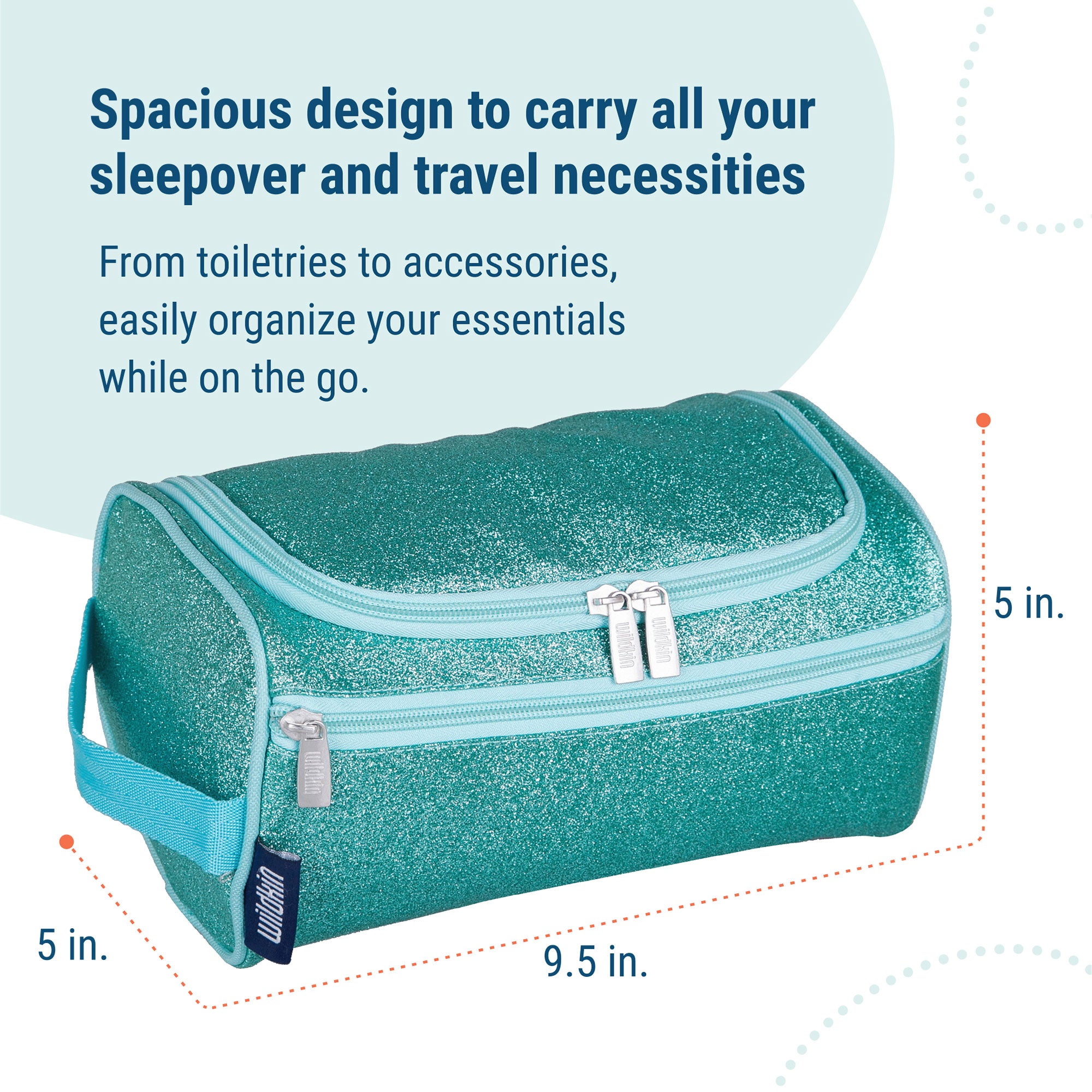 Blue Glitter Toiletry Bag