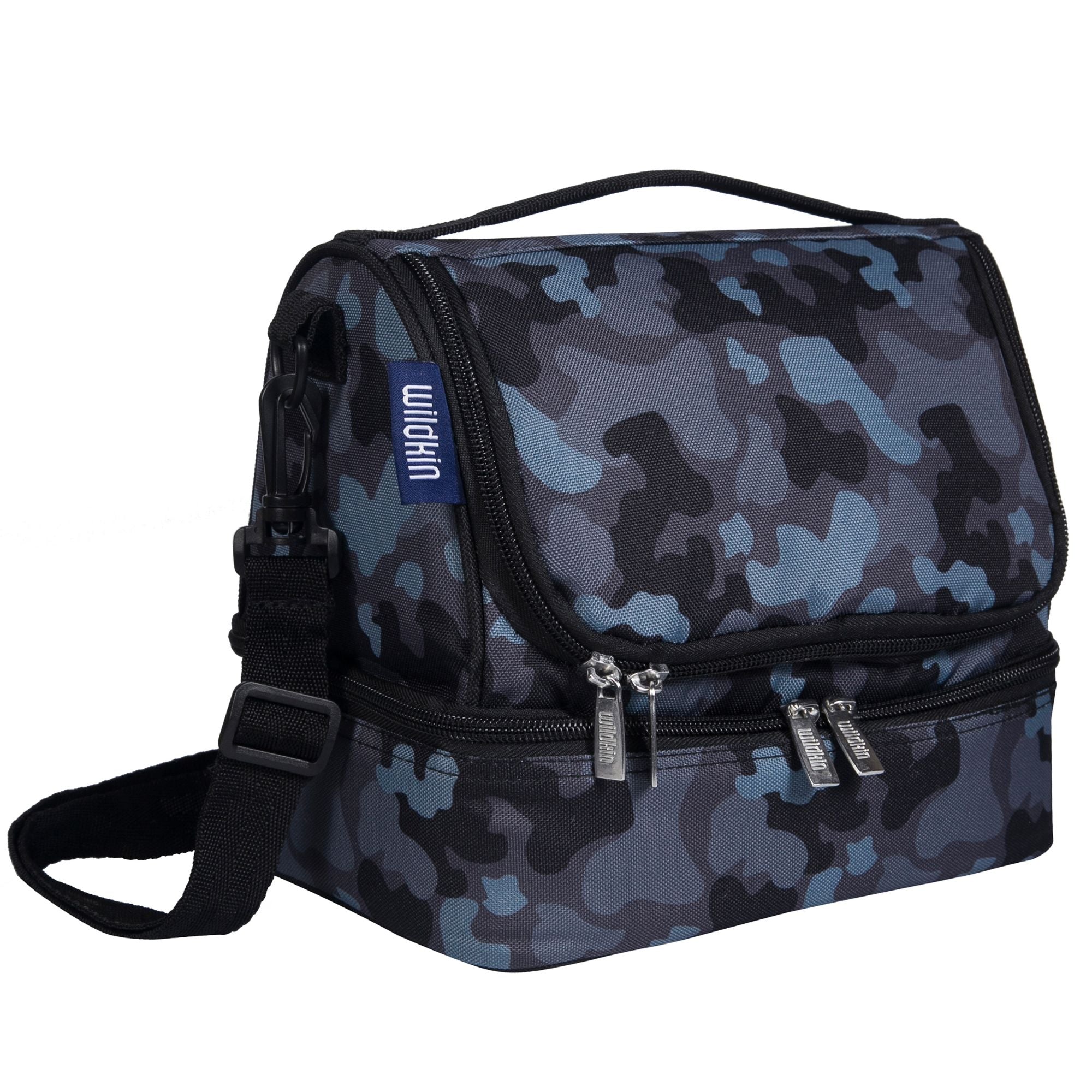 Black Camo Two Compartment Lunch Bag