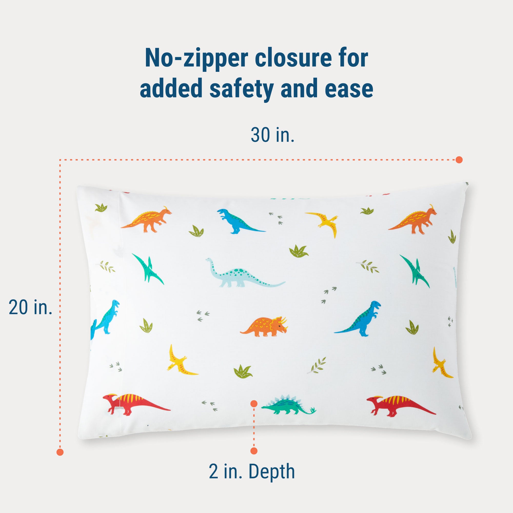 Jurassic Dinosaurs 100% Cotton Percale Pillowcase