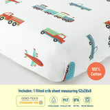 Transportation 100% Cotton Fitted Crib Sheet