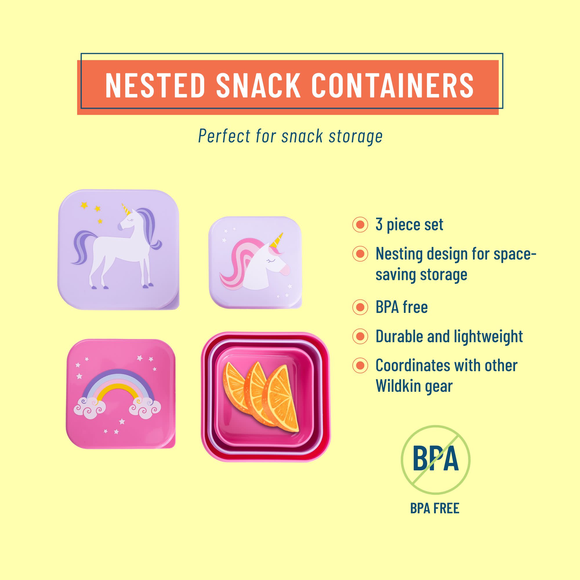 Unicorn Nested Snack Containers