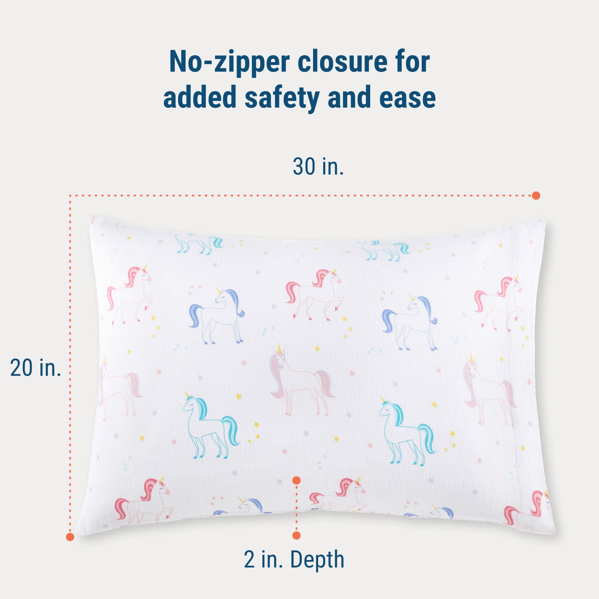 Unicorn 100% Cotton Flannel Pillowcase - Standard