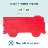 Fire Truck Ice Packs (4 pack)