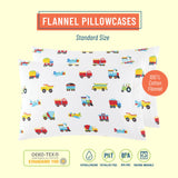 Trains, Planes & Trucks 100% Cotton Flannel Pillow Cases - 2 pack