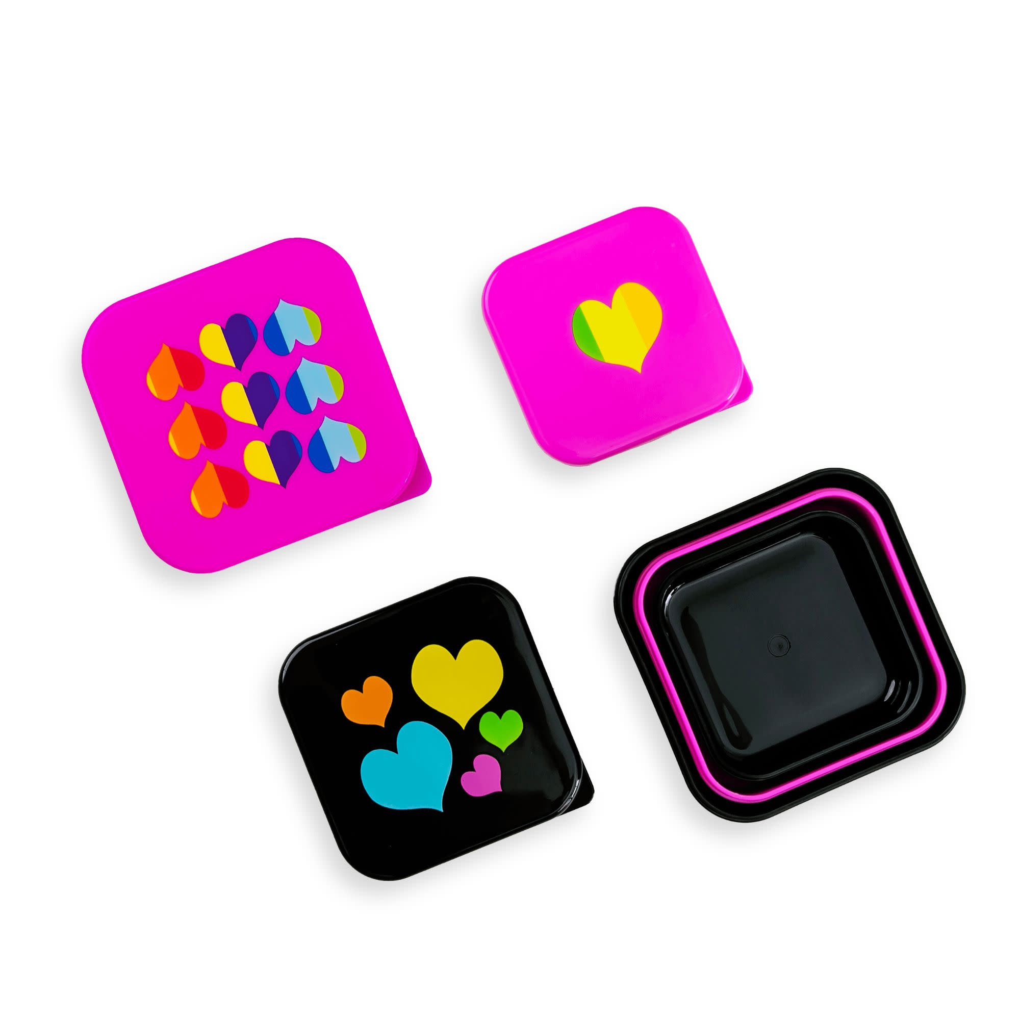 Rainbow Hearts Nested Snack Containers