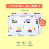 Under Construction Microfiber Pillowcases - Toddler (2 pk)