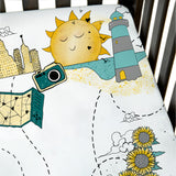 100% Cotton Fitted Crib Sheet - Road Trip