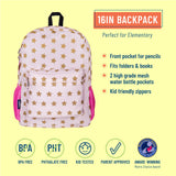 Pink and Gold Stars 16 Inch Backpack