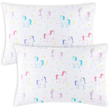 Unicorn 100% Cotton Percale Pillow Cases - 2 pack