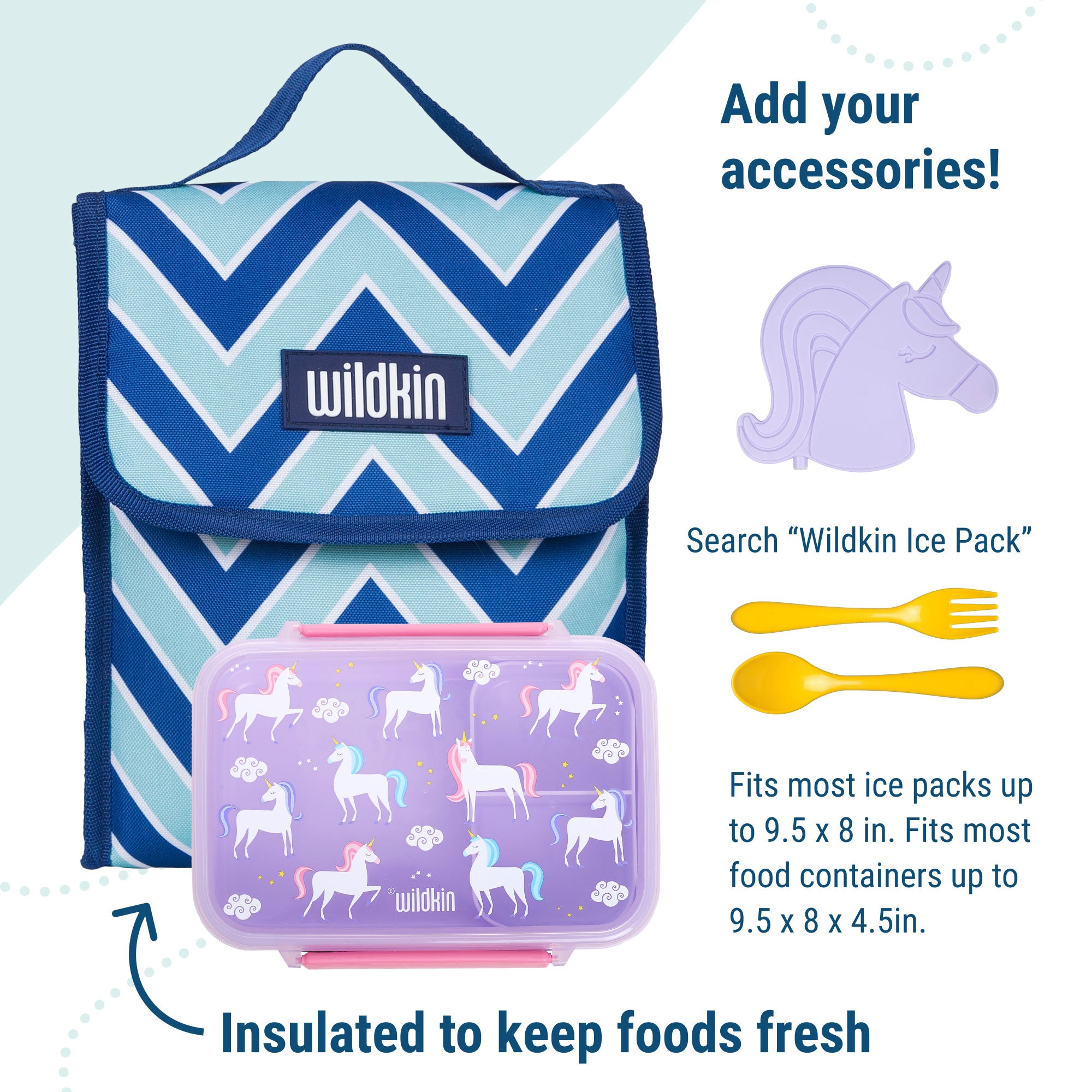 Chevron Blue Lunch Bag