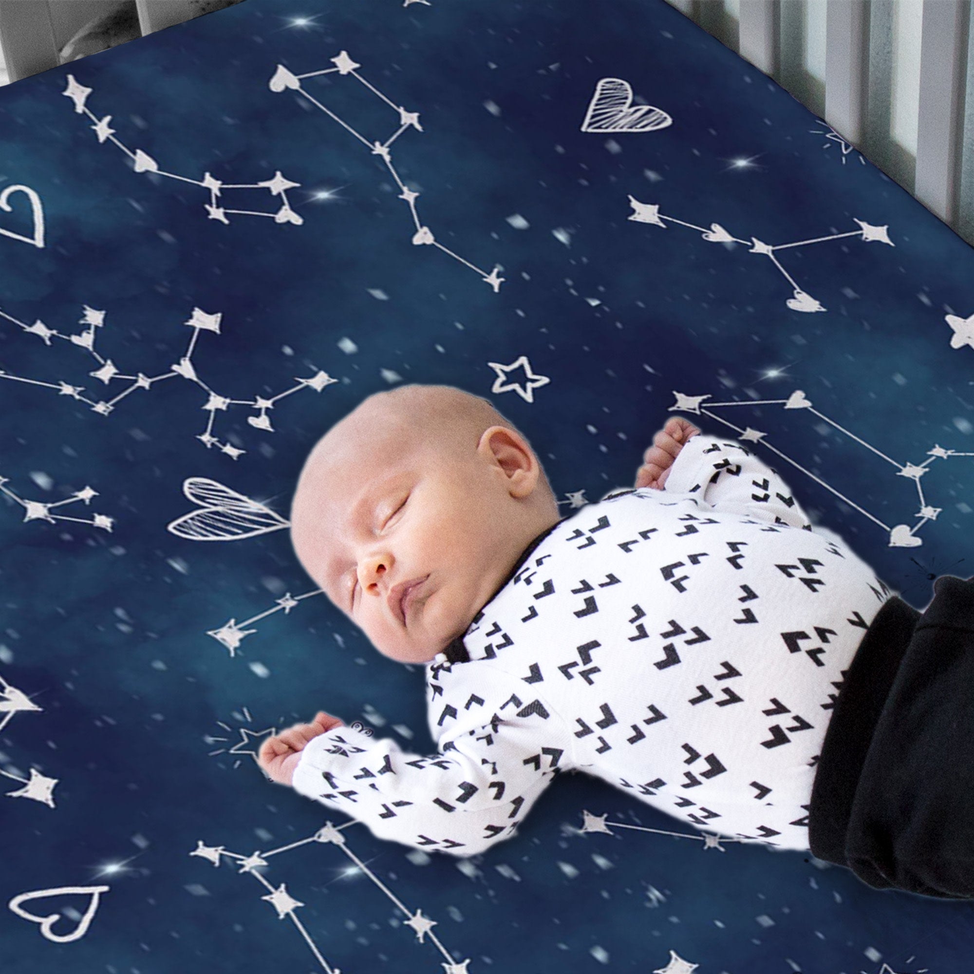 100% Cotton Fitted Crib Sheets - Galaxy & Mama Bear - 2 Pack