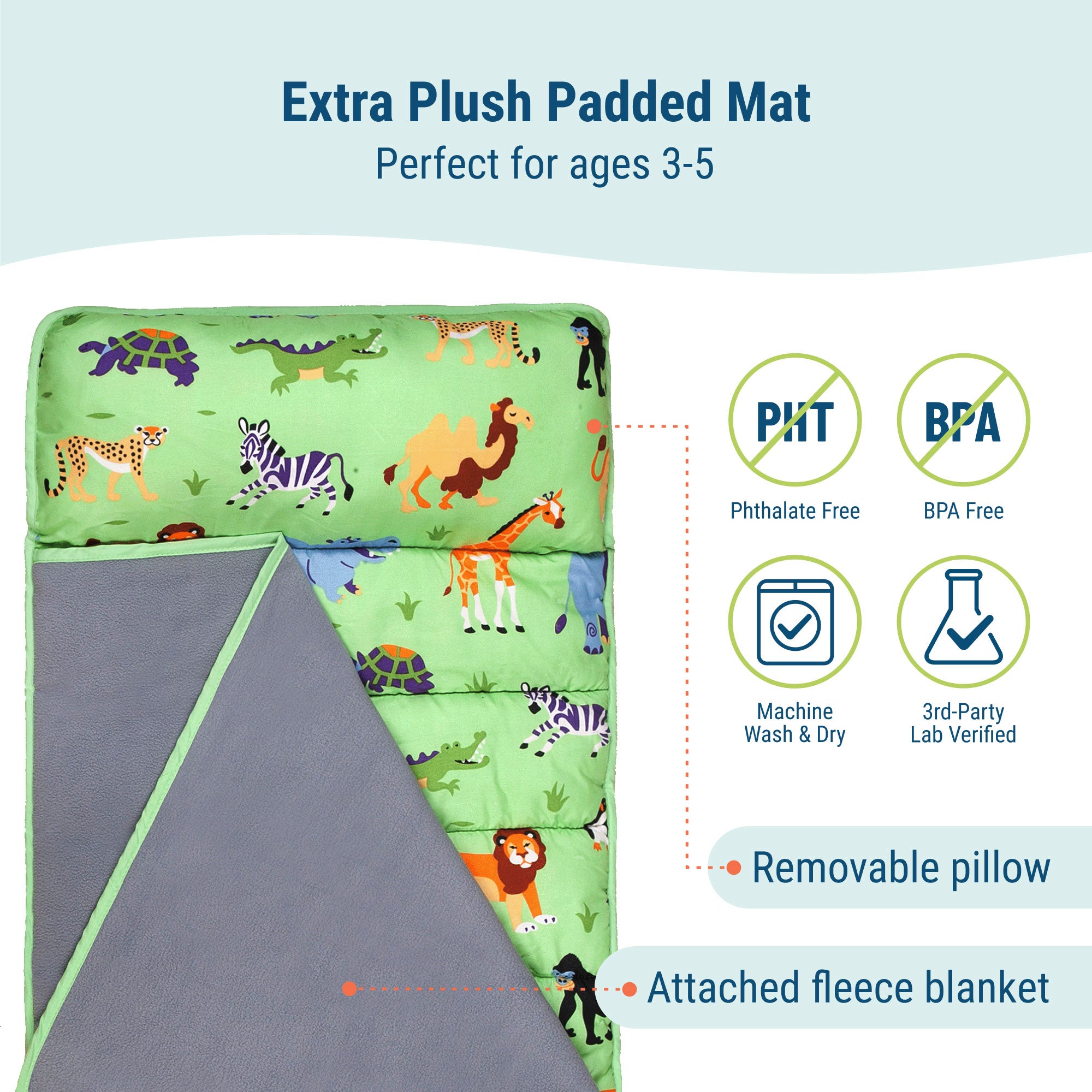 Wild Animals Microfiber Toddler Nap Mat