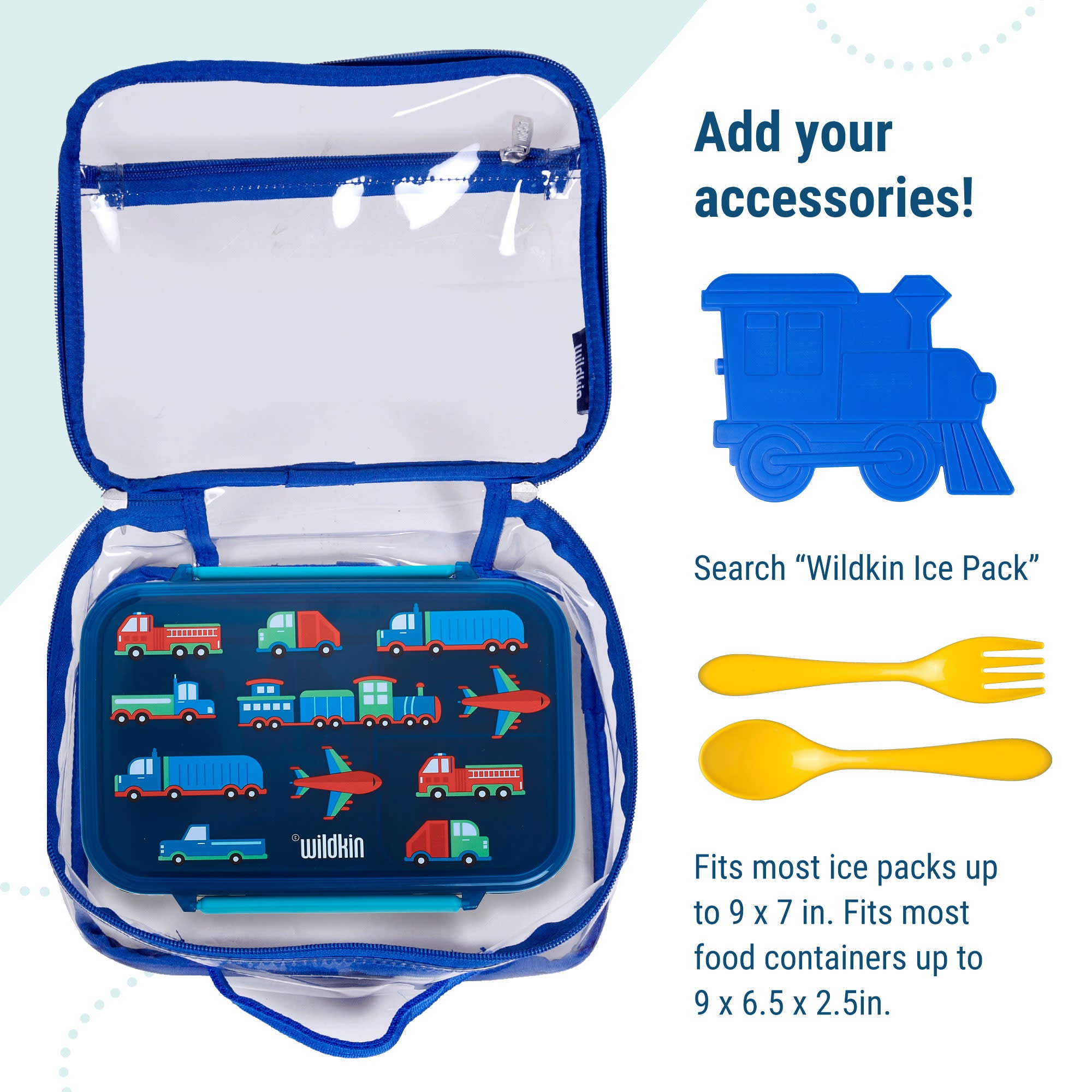 Clear w/ Blue Trim Lunch Box