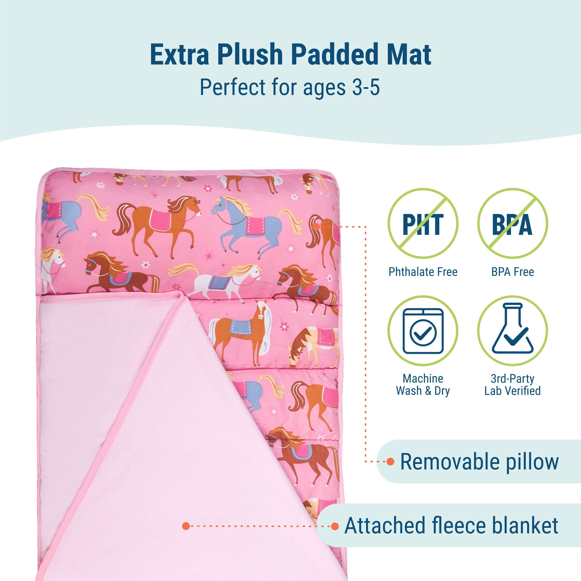 Horses Microfiber Toddler Nap Mat