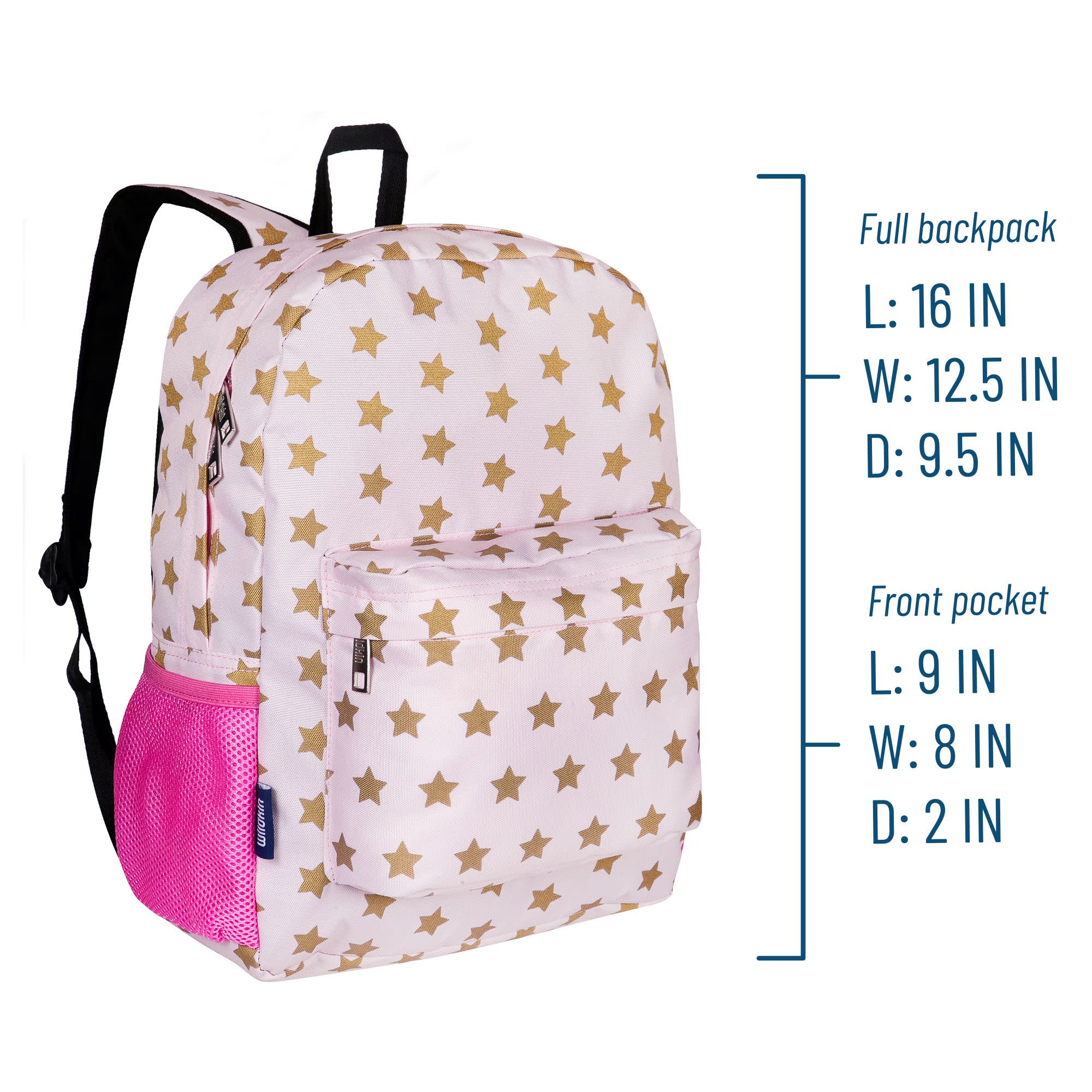 Pink and Gold Stars 16 Inch Backpack