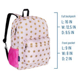 Pink and Gold Stars 16 Inch Backpack