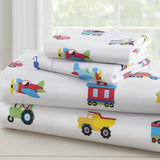 Trains, Planes & Trucks 100% Cotton Sheet Set - Full