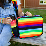 Rainbow Stripe 18 oz Steel Water Bottle