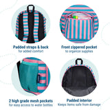 Pink Stripes 16 Inch Backpack