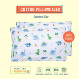 Dinosaur Land 100% Cotton Percale Pillow Cases - 2 pack