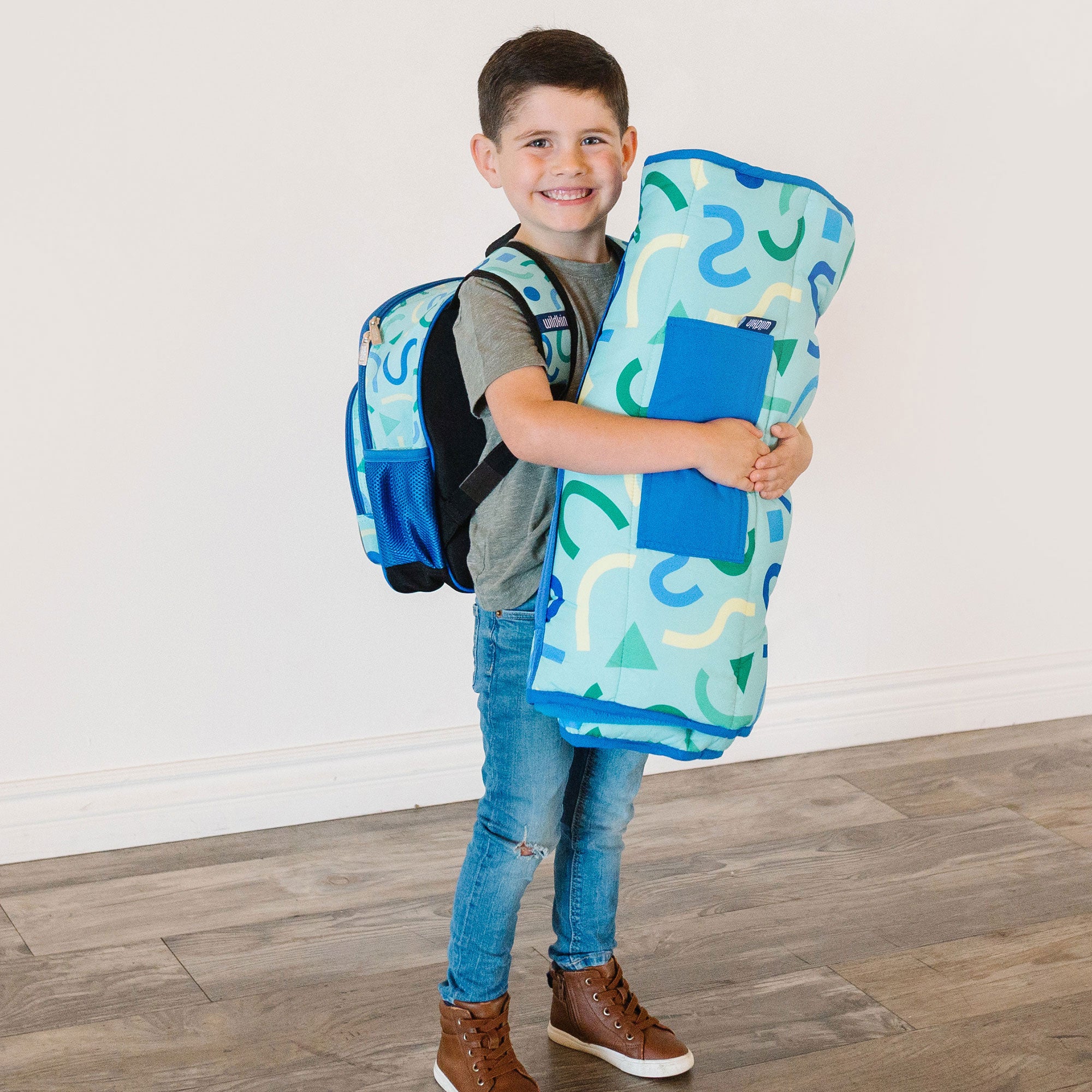 Confetti Blue Microfiber Toddler Nap Mat