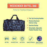 Black Camo Weekender Duffel Bag