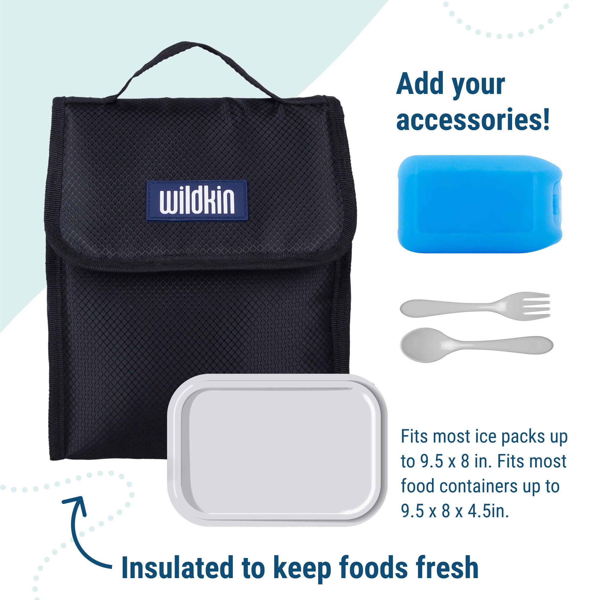 Rip-Stop Black Lunch Bag