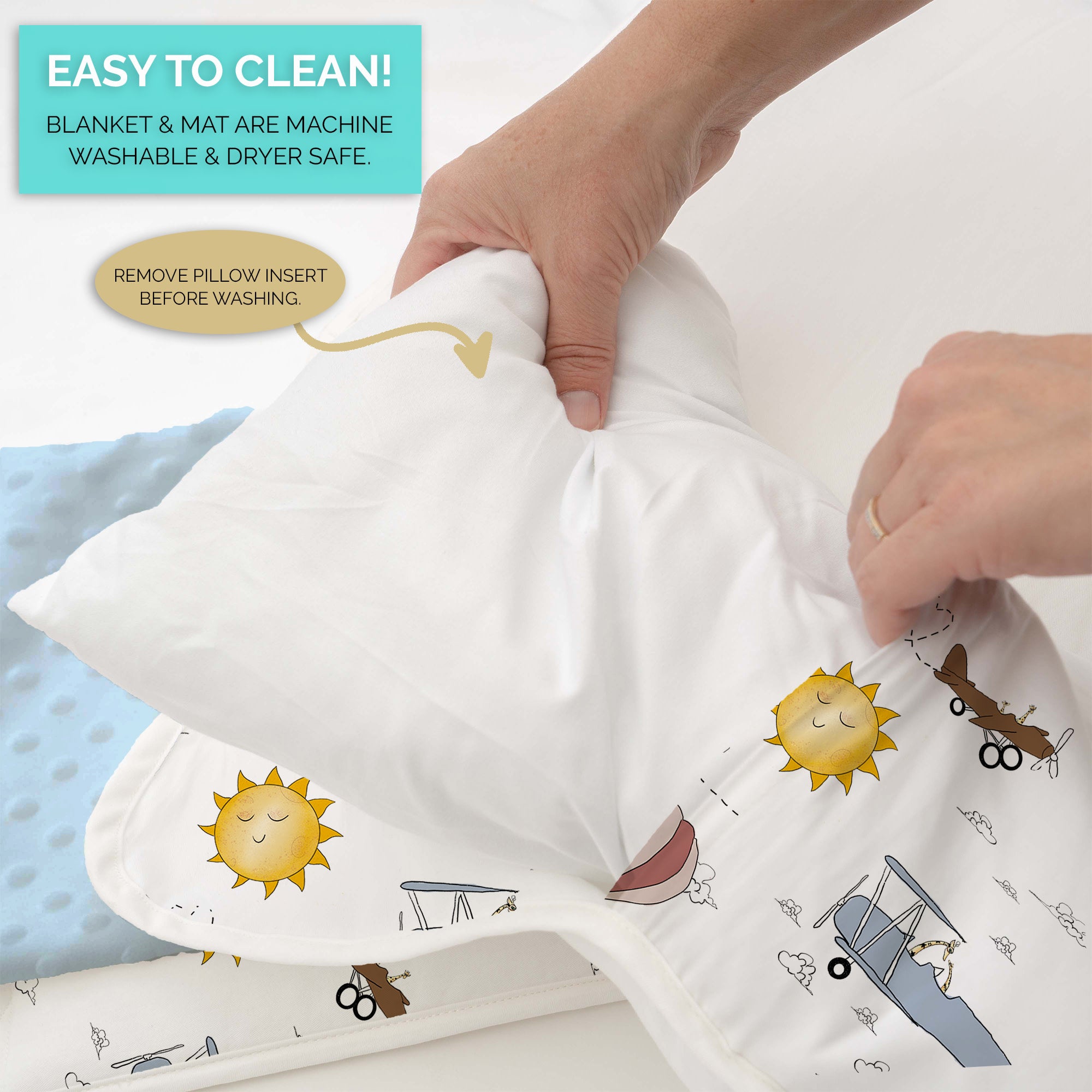 Extra Long Toddler Nap Mat - Travel, Take Flight