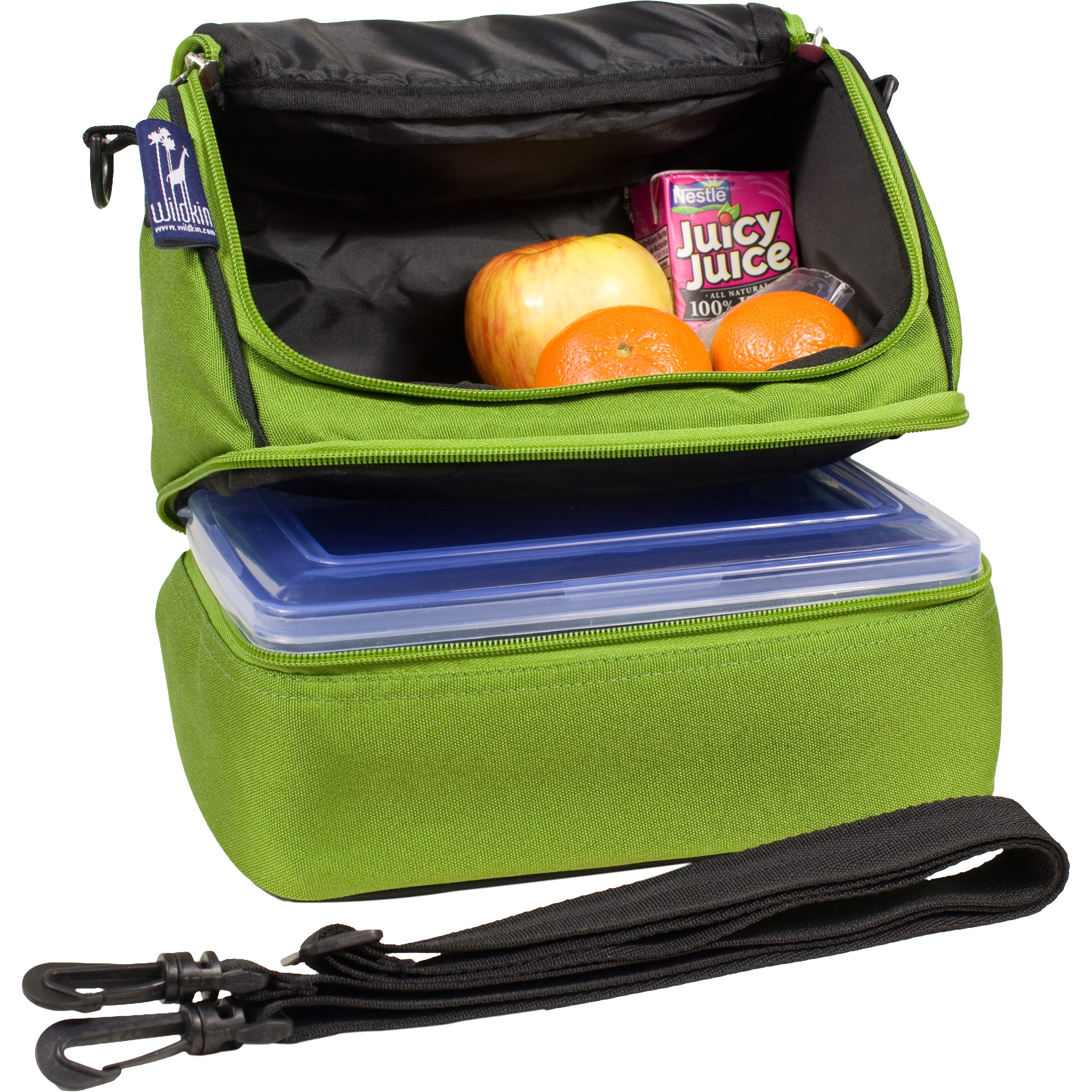 Parrot Green Two Compartment Lunch Bag