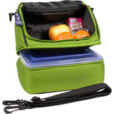Parrot Green Two Compartment Lunch Bag